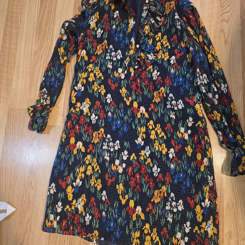Tory Burch Floral Midi Dress - Red, Yellow, Blue